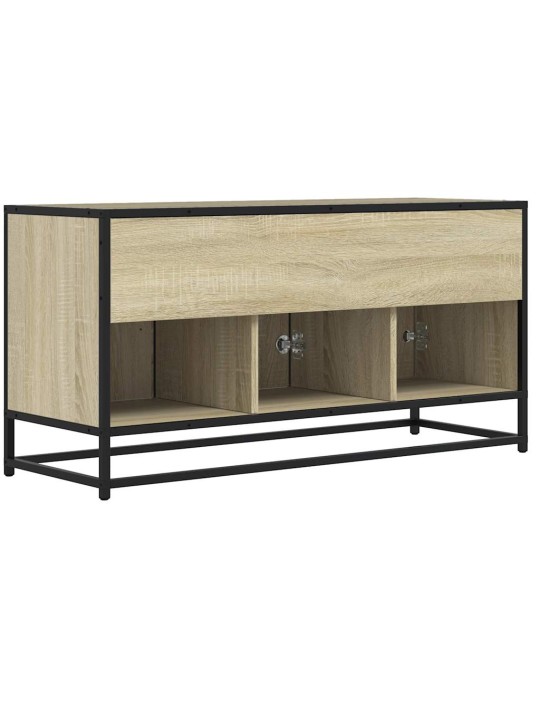 TV skříňka dub sonoma 100 x 35 x 50 cm kompozitní dřevo a kov