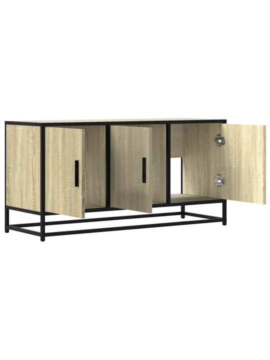 TV skříňka dub sonoma 100 x 35 x 50 cm kompozitní dřevo a kov