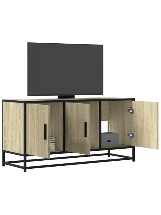 TV skříňka dub sonoma 100 x 35 x 50 cm kompozitní dřevo a kov