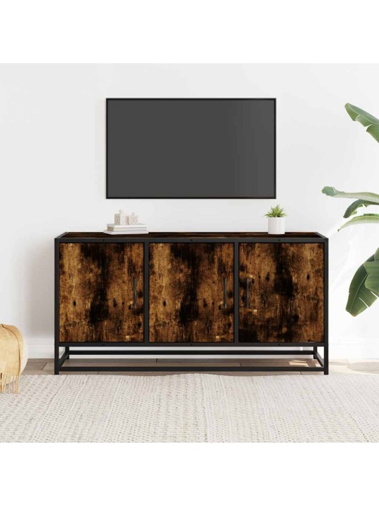 TV skříňka kouřový dub 100 x 35 x 50 cm kompozitní dřevo a kov