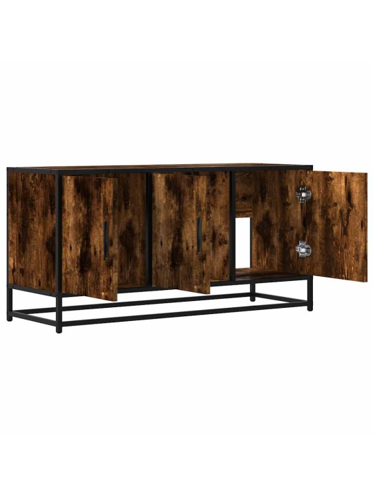 TV skříňka kouřový dub 100 x 35 x 50 cm kompozitní dřevo a kov