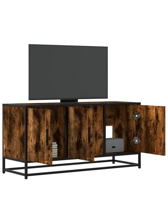 TV skříňka kouřový dub 100 x 35 x 50 cm kompozitní dřevo a kov