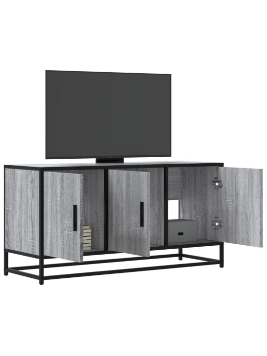 TV skříňka šedá sonoma 100 x 35 x 50 cm kompozitní dřevo a kov