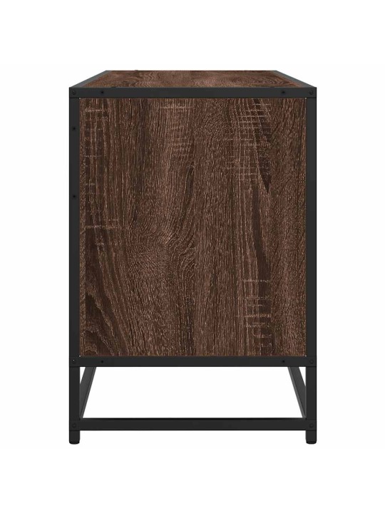 TV skříňka hnědý dub 100 x 35 x 50 cm kompozitní dřevo a kov