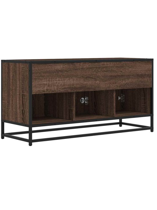 TV skříňka hnědý dub 100 x 35 x 50 cm kompozitní dřevo a kov