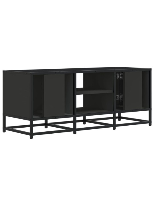 TV skříňka černá 100 x 35 x 41 cm kompozitní dřevo a kov