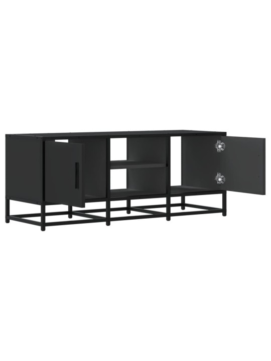 TV skříňka černá 100 x 35 x 41 cm kompozitní dřevo a kov