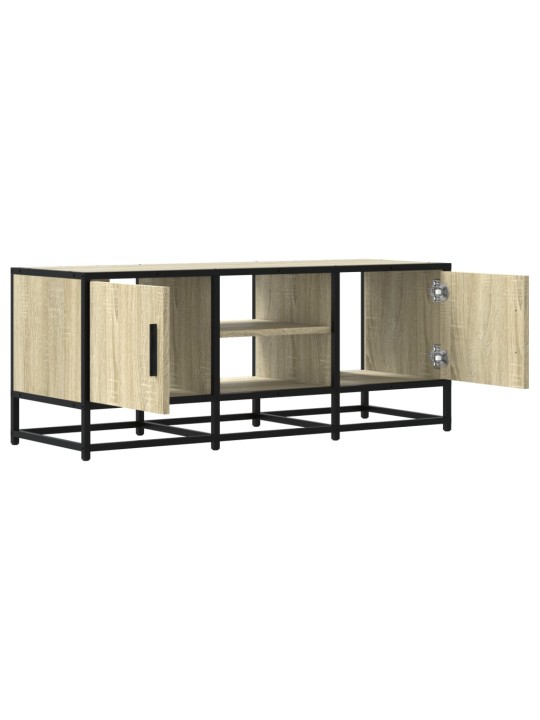 TV skříňka dub sonoma 100 x 35 x 41 cm kompozitní dřevo a kov