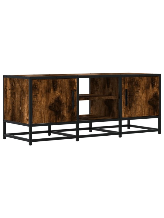 TV skříňka kouřový dub 100 x 35 x 41 cm kompozitní dřevo a kov