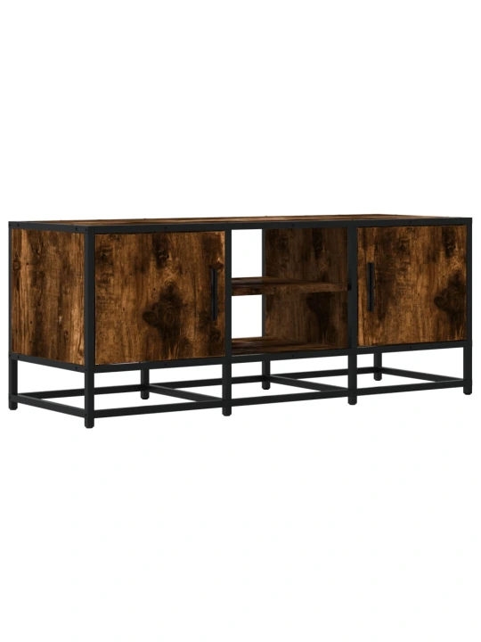 TV skříňka kouřový dub 100 x 35 x 41 cm kompozitní dřevo a kov