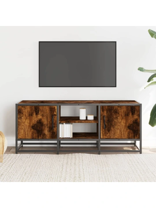 TV skříňka kouřový dub 100 x 35 x 41 cm kompozitní dřevo a kov