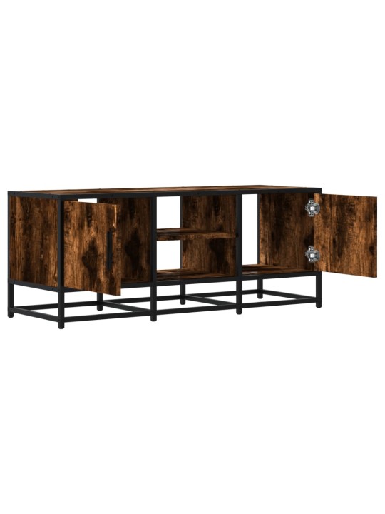 TV skříňka kouřový dub 100 x 35 x 41 cm kompozitní dřevo a kov