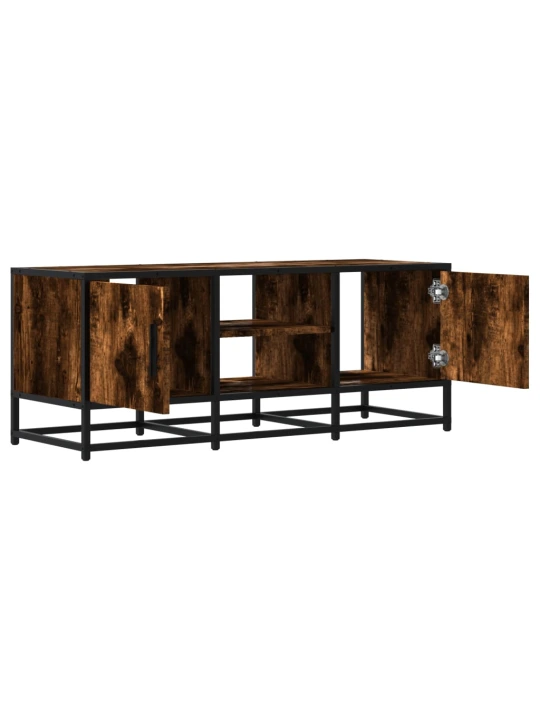TV skříňka kouřový dub 100 x 35 x 41 cm kompozitní dřevo a kov