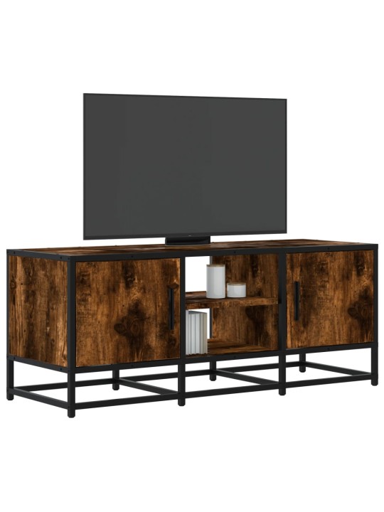 TV skříňka kouřový dub 100 x 35 x 41 cm kompozitní dřevo a kov