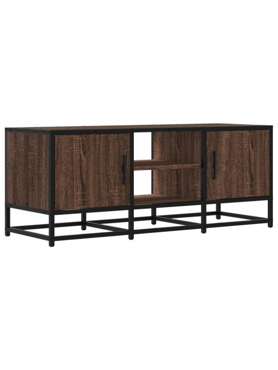 TV skříňka hnědý dub 100 x 35 x 41 cm kompozitní dřevo a kov