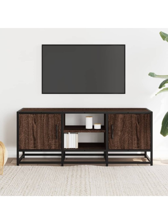 TV skříňka hnědý dub 100 x 35 x 41 cm kompozitní dřevo a kov