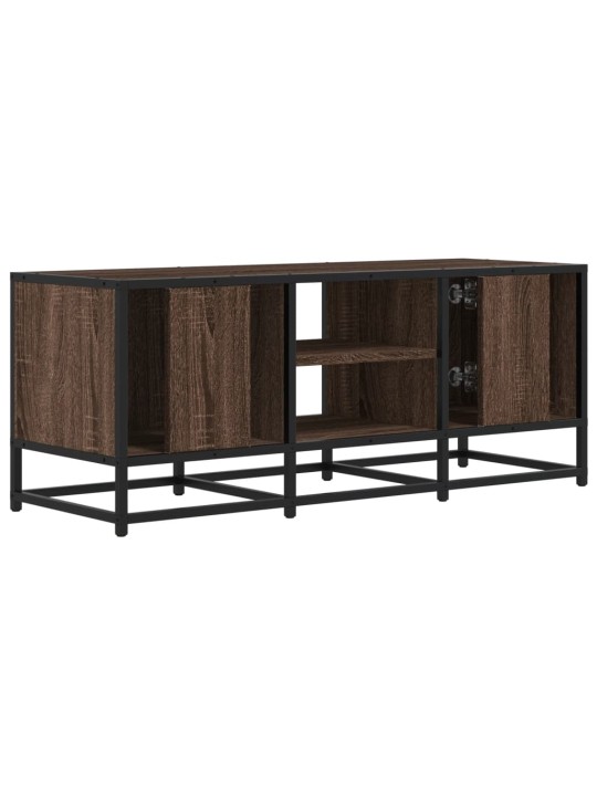 TV skříňka hnědý dub 100 x 35 x 41 cm kompozitní dřevo a kov