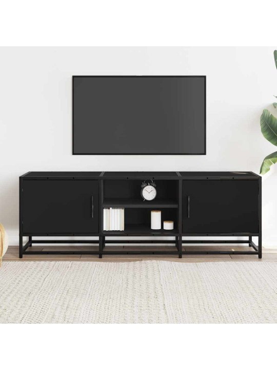 Tv skříňka černá 120 x 35 x 41 cm kompozitní dřevo a kov