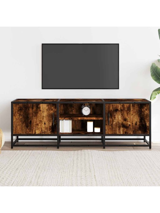 Tv skříňka kouřový dub 120 x 35 x 41 cm kompozitní dřevo a kov