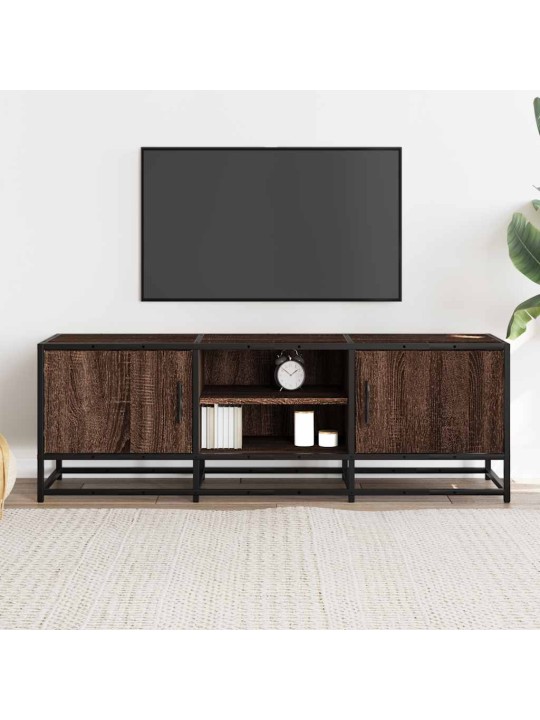 Tv skříňka hnědý dub 120 x 35 x 41 cm kompozitní dřevo a kov