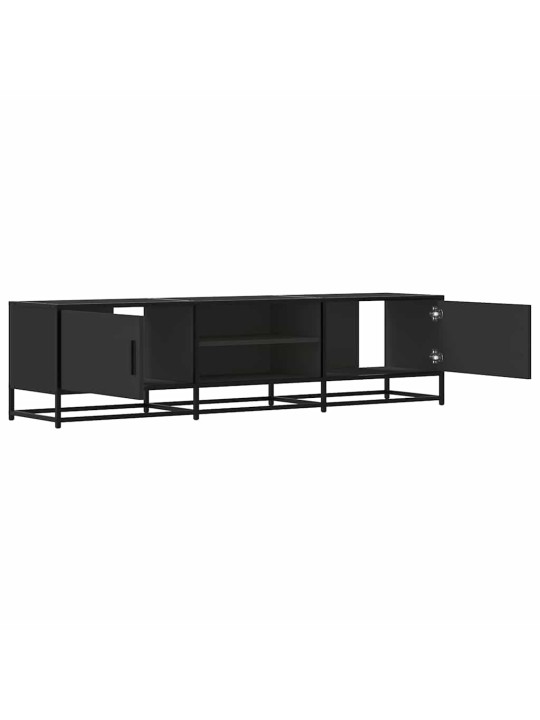 Tv skříňka černá 160 x 35 x 41 cm kompozitní dřevo a kov