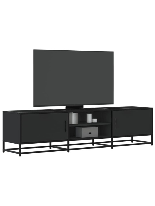 Tv skříňka černá 160 x 35 x 41 cm kompozitní dřevo a kov