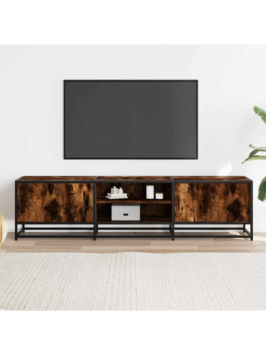 Tv skříňka kouřový dub 160 x 35 x 41 cm kompozitní dřevo a kov