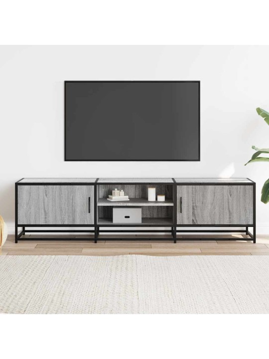 Tv skříňka šedá sonoma 160 x 35 x 41 cm kompozitní dřevo a kov