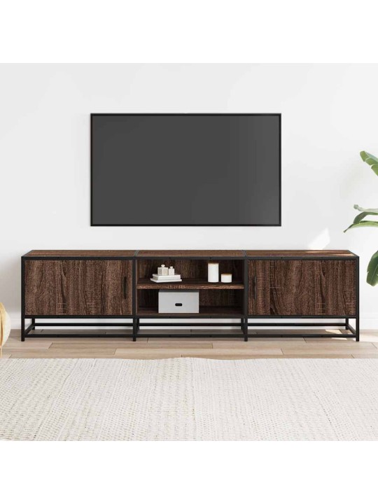 Tv skříňka hnědý dub 160 x 35 x 41 cm kompozitní dřevo a kov