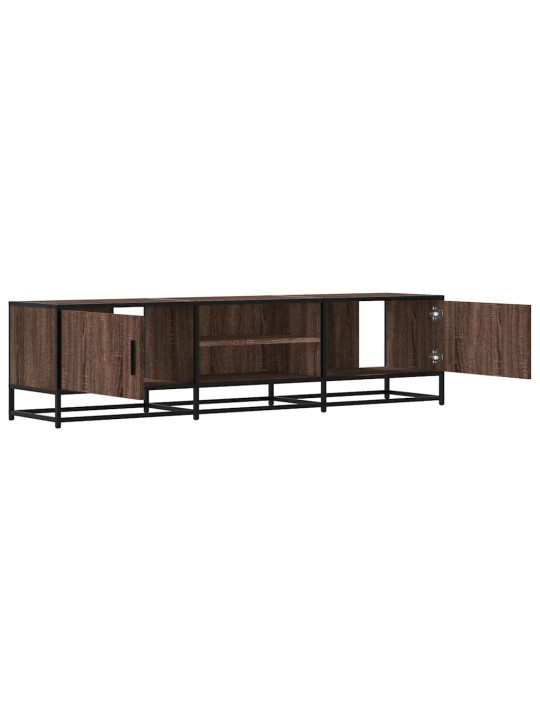 Tv skříňka hnědý dub 160 x 35 x 41 cm kompozitní dřevo a kov