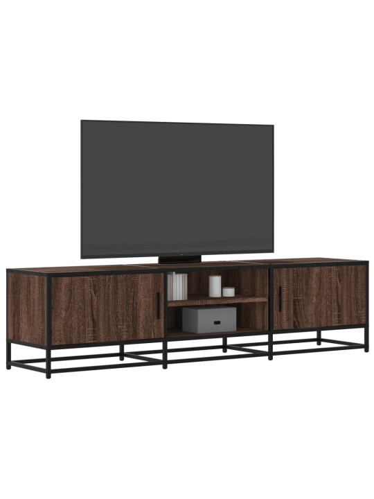 Tv skříňka hnědý dub 160 x 35 x 41 cm kompozitní dřevo a kov