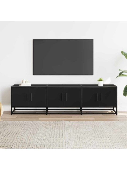 Tv skříňka černá 150 x 35 x 41 cm kompozitní dřevo a kov