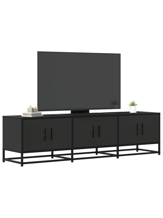 Tv skříňka černá 150 x 35 x 41 cm kompozitní dřevo a kov