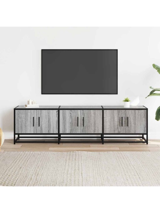 Tv skříňka šedá sonoma 150 x 35 x 41 cm kompozitní dřevo a kov