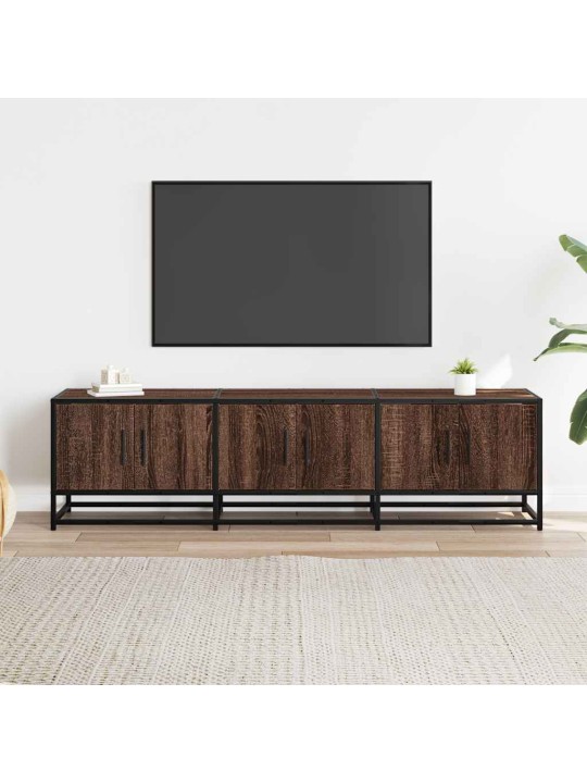 Tv skříňka hnědý dub 150 x 35 x 41 cm kompozitní dřevo a kov