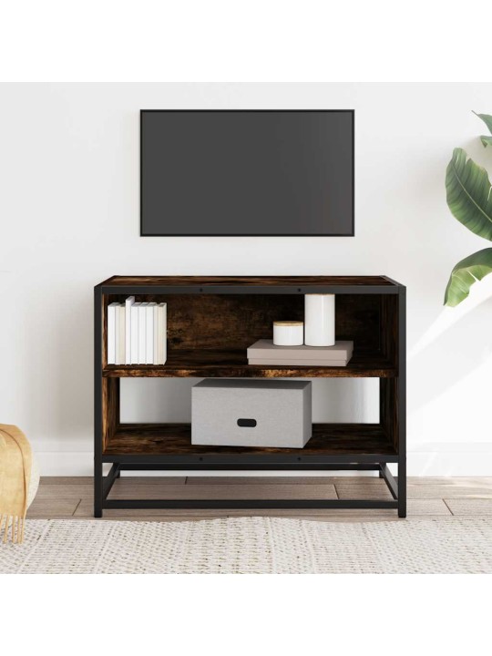 TV skříňka kouřový dub 61 x 40 x 46 cm kompozitní dřevo a kov