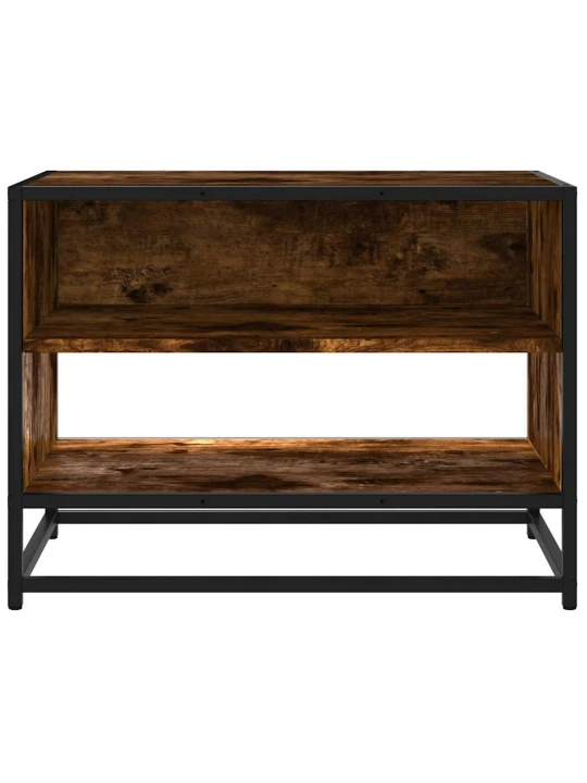 TV skříňka kouřový dub 61 x 40 x 46 cm kompozitní dřevo a kov