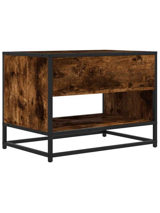 TV skříňka kouřový dub 61 x 40 x 46 cm kompozitní dřevo a kov