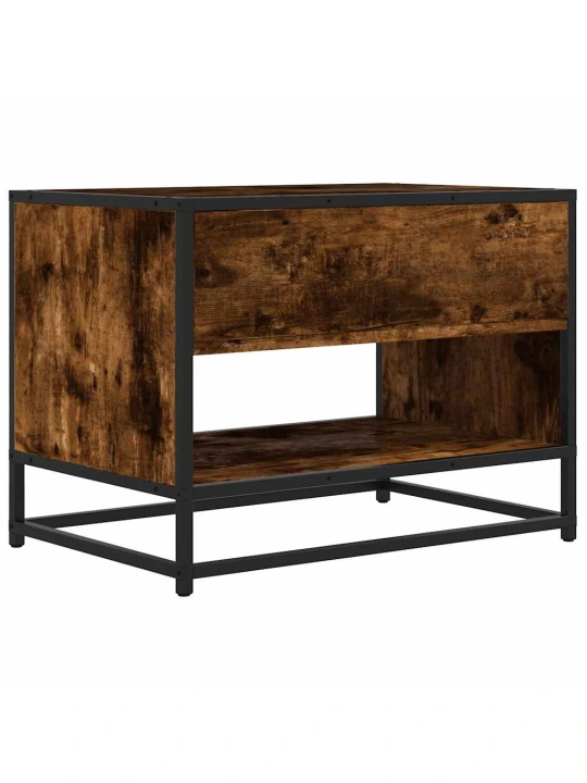 TV skříňka kouřový dub 61 x 40 x 46 cm kompozitní dřevo a kov