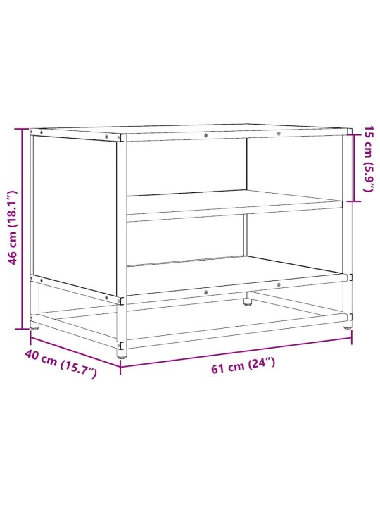 TV skříňka šedá sonoma 61 x 40 x 46 cm kompozitní dřevo a kov
