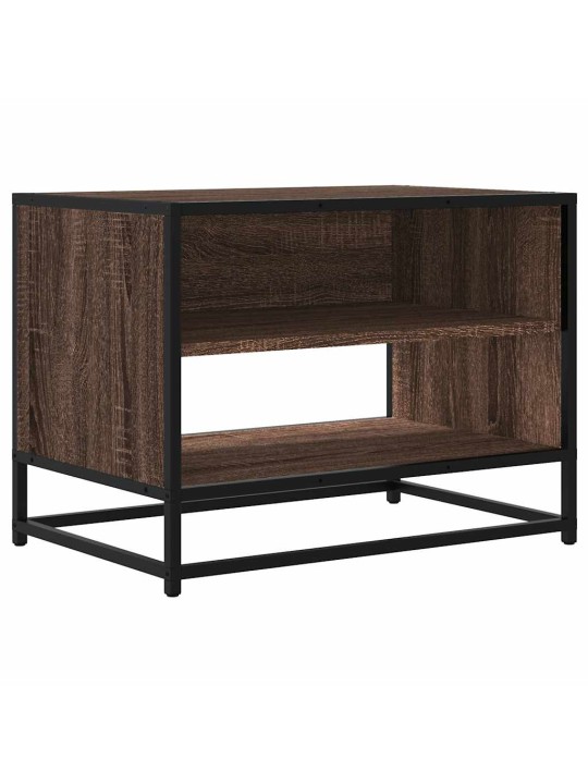 TV skříňka hnědý dub 61 x 40 x 46 cm kompozitní dřevo a kov