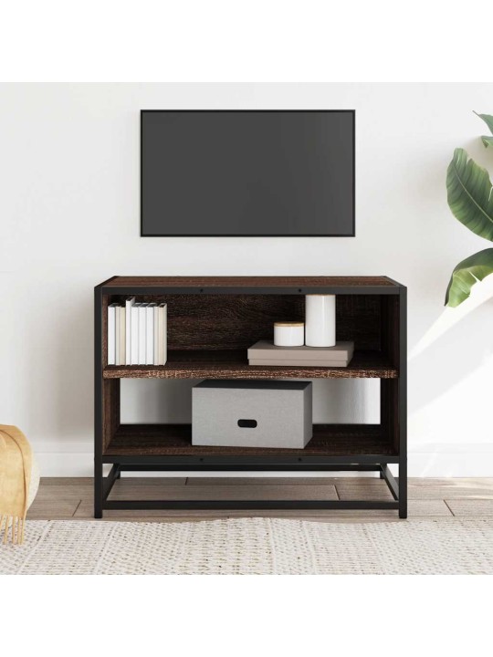 TV skříňka hnědý dub 61 x 40 x 46 cm kompozitní dřevo a kov