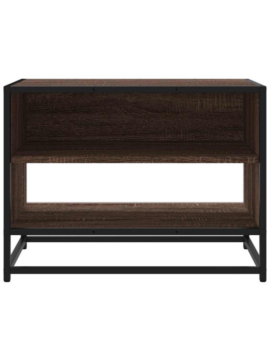 TV skříňka hnědý dub 61 x 40 x 46 cm kompozitní dřevo a kov