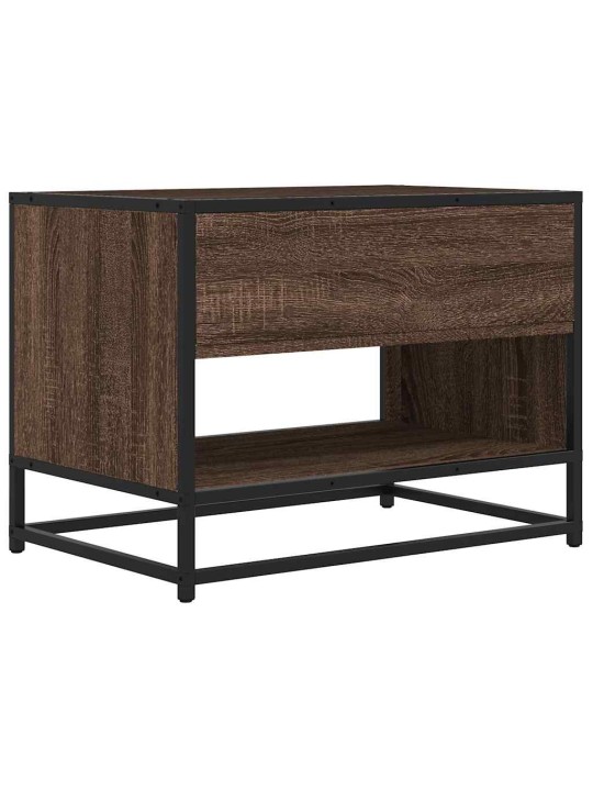 TV skříňka hnědý dub 61 x 40 x 46 cm kompozitní dřevo a kov