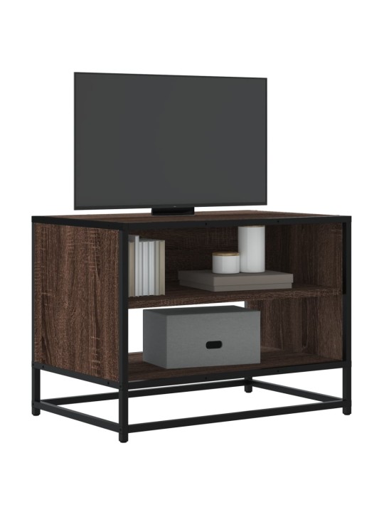 TV skříňka hnědý dub 61 x 40 x 46 cm kompozitní dřevo a kov