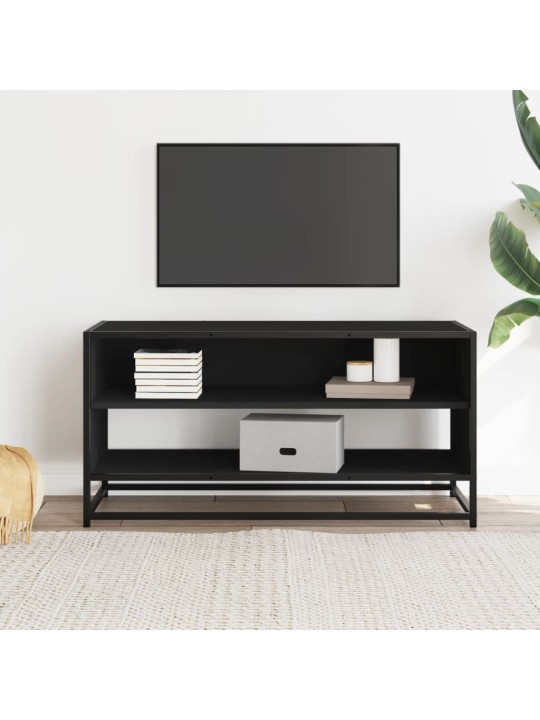 TV skříňka černá 91 x 40 x 46 cm kompozitní dřevo a kov