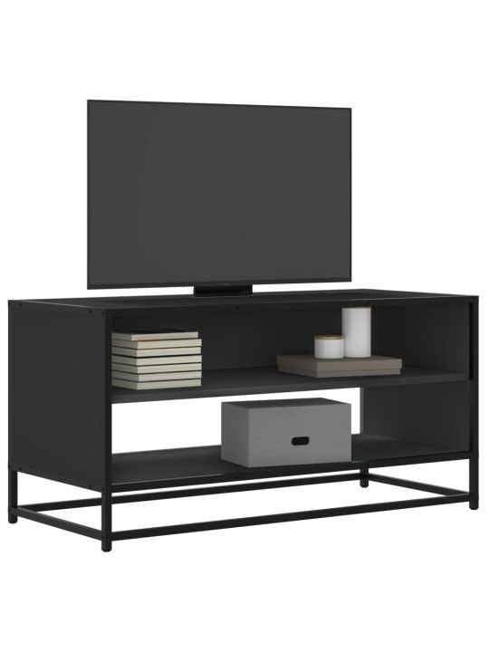 TV skříňka černá 91 x 40 x 46 cm kompozitní dřevo a kov