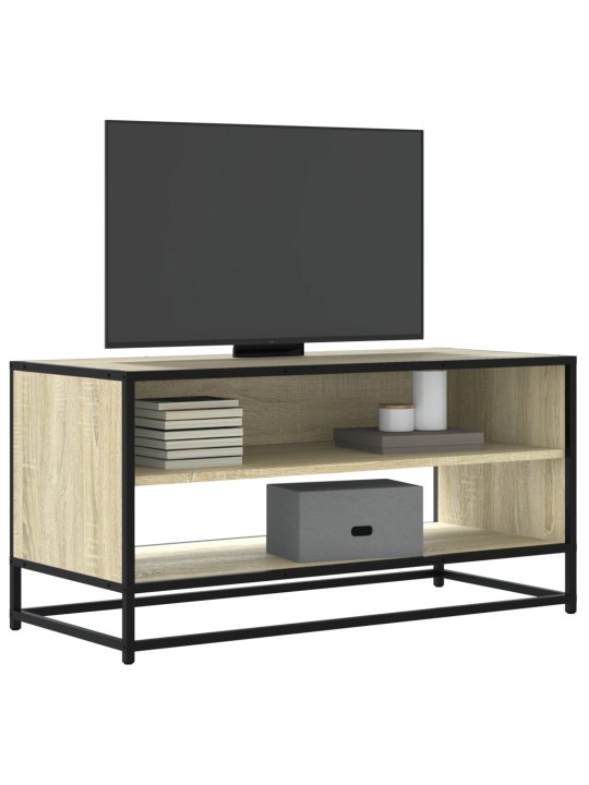 TV skříňka dub sonoma 91 x 40 x 46 cm kompozitní dřevo a kov