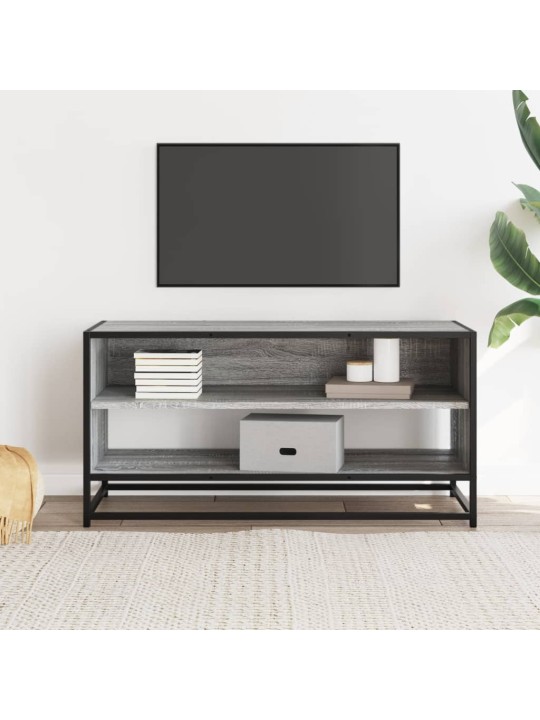 TV skříňka šedá sonoma 91 x 40 x 46 cm kompozitní dřevo a kov