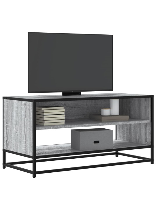 TV skříňka šedá sonoma 91 x 40 x 46 cm kompozitní dřevo a kov